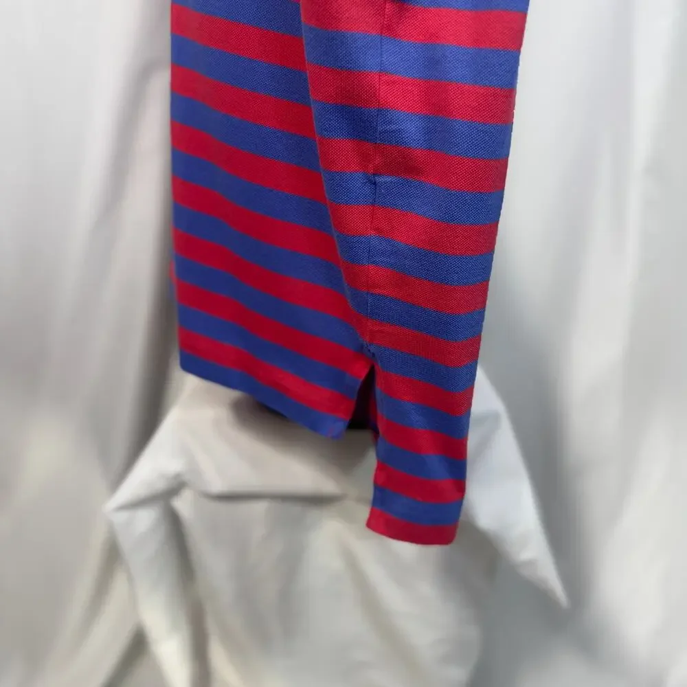 Polo Golf Ralph Lauren Men's L Red Purple Striped Pima Cotton Polo Shirt Sportif